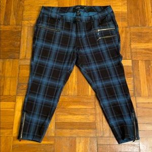 Torrid Plaid Stretch Legging w/ Decorative Zippers